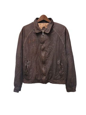 Remy Leather Vintage Men's Brown Jacket Soft Lambskin/Deerskin Bomber Size 46